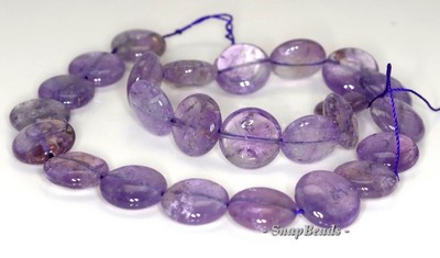 16MM AMETHYST GEMSTONE GRADE B FLAT ROUND LOOSE BEADS 7inch