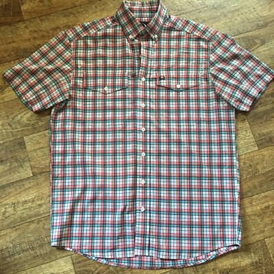 CIINCH Western Shirt Mens Small Red/Blue/White Plaid Short Sleeve ...