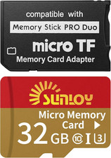 PSP Memory Stick Adapter with 32GB Micro SD Card, Micro SD/SDHC/SDXC to Memory