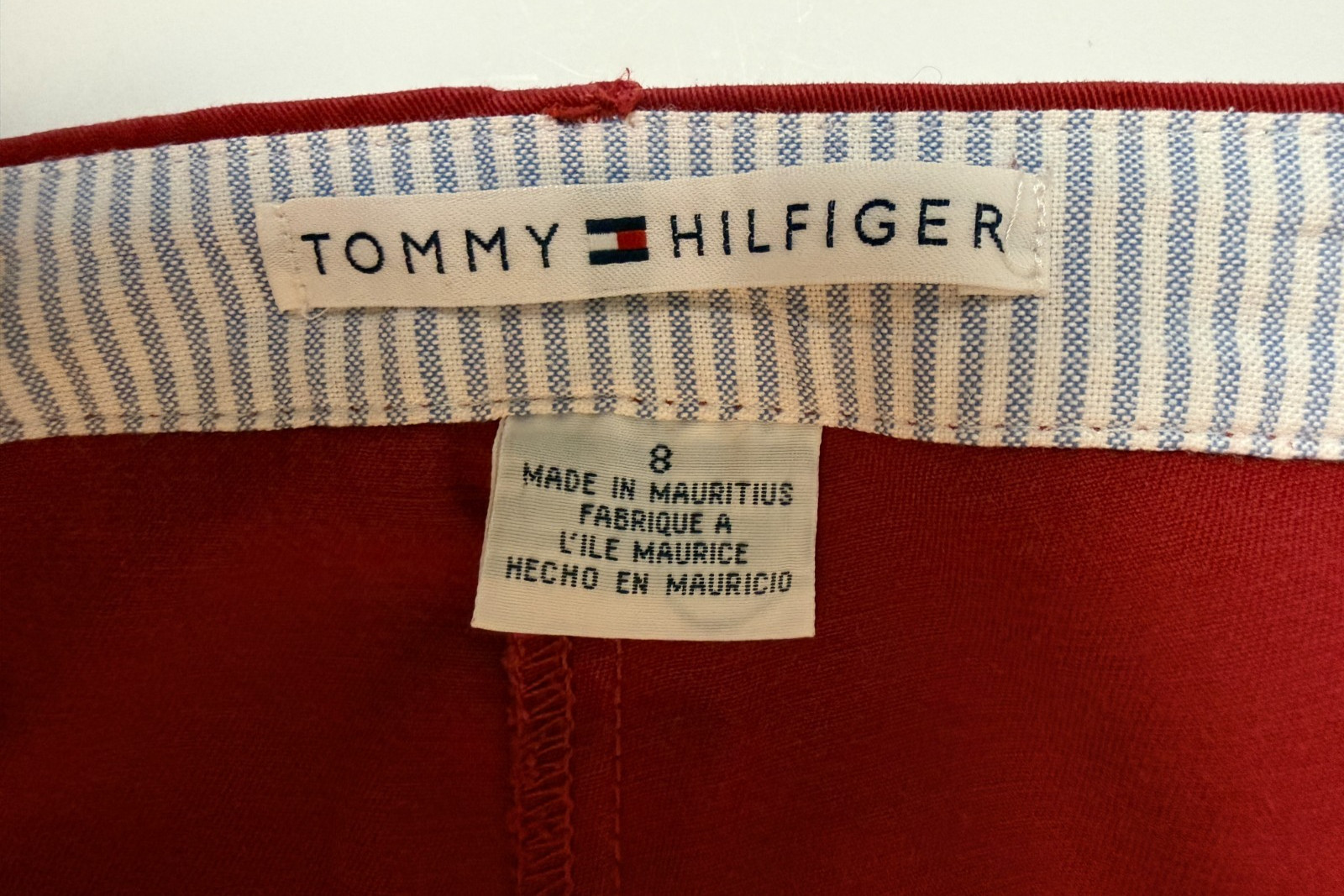 Tommy Hilfiger Women's Bright Red Cotton Pants Inseam 23" Straight Ankle Size 8 thumbnail 9