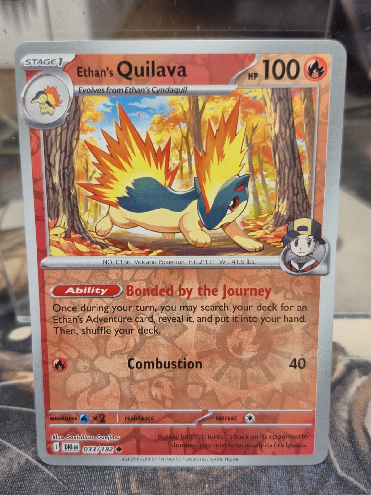 Pokemon TCG Ethan’s Quilava NM Reverse Holo 033/182 Destined Rivals SV Card