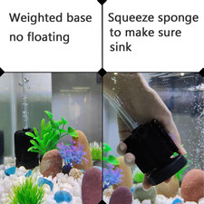 Aquarium Air Powered Sponge Filter, Fish Tank Bio Bubble Filter with Airline ...
