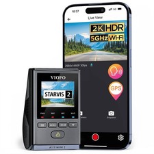VIOFO Dash Cam A119 Mini 2, STARVIS 2 Sensor, 2K 60fps/HDR 30fps Voice Contro...
