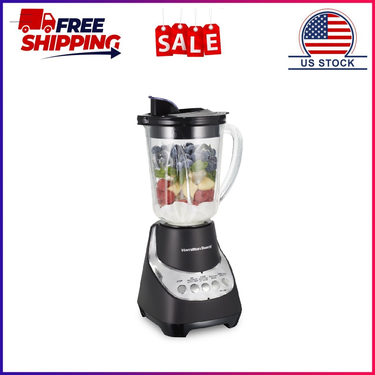 Hamilton Beach Wave Action Blender for Kitchen, 48 oz Jar fo