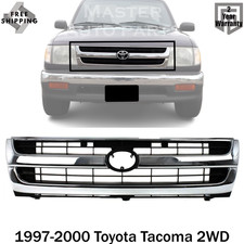 New Grille Assembly Chrome Shell Black Insert For 1997-2000 Toyota Tacoma 2wd