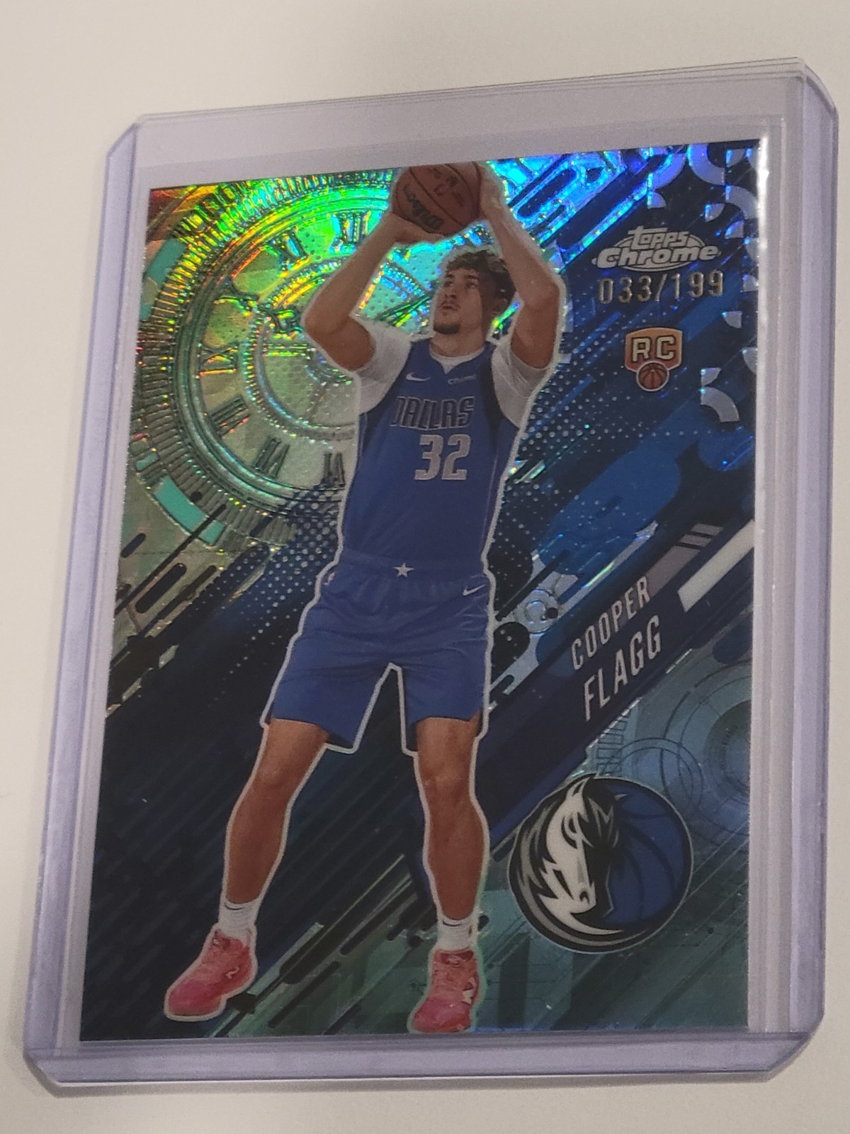 2025-26 TOPPS CHROME COOPER FLAGG GO TIME ROOKIE SSP #033/199 AQUA REFRACTOR