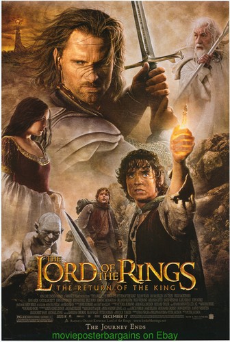LORD OF THE RINGS RETURN OF THE KING MOVIE POSTER SS 27x40 + LOTR MINI-SHEET