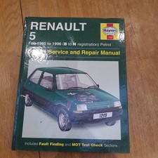 Renault 5 1985–1996 Petrol Haynes Manual 1219 – Service & Repair Hardback