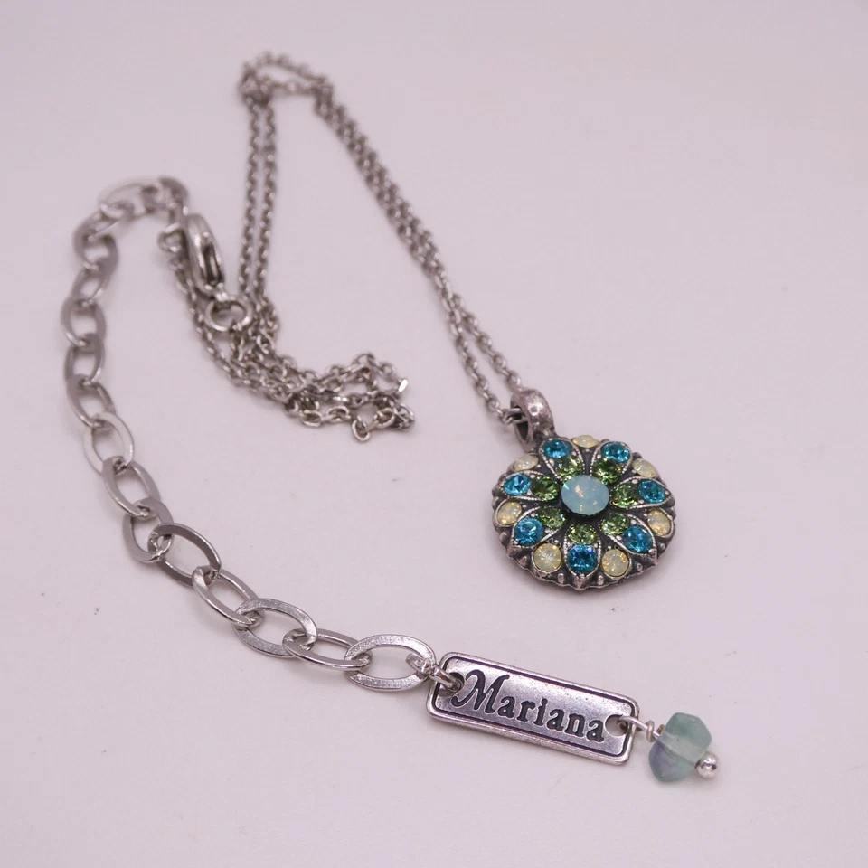 Collar Flor 19" Ajustable Ángel de la Guarda Estrás Azul Mariana Foto 3 de 4