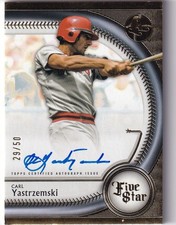 2025 Topps Five Star - Autógrafos Carl Yastrzemski #FSA-CY púrpura/50 (AU)