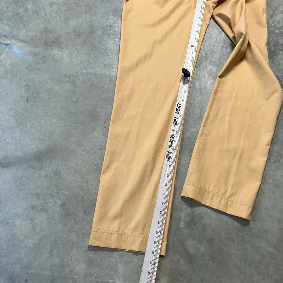 Pantalones Brioni para mujer talla 40 amarillo chino pierna recta Italia tiro medio Foto 4 de 4