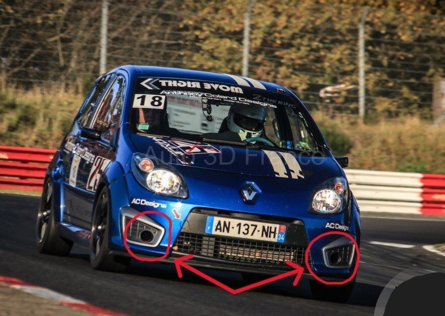Écope de refroidissement de freinage Twingo RS accessoires de guidage d air avant