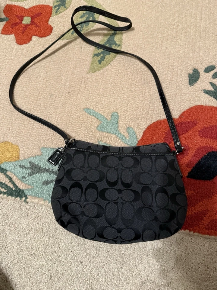 Coach Y2K Vintage Soho Black Signature Canvas Shoulder Bag Small Flap - Image 2 of 4