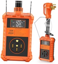 RV Surge Protector 50 Amp - 20000J RV Adapter Plug with Waterproof 50A Orange