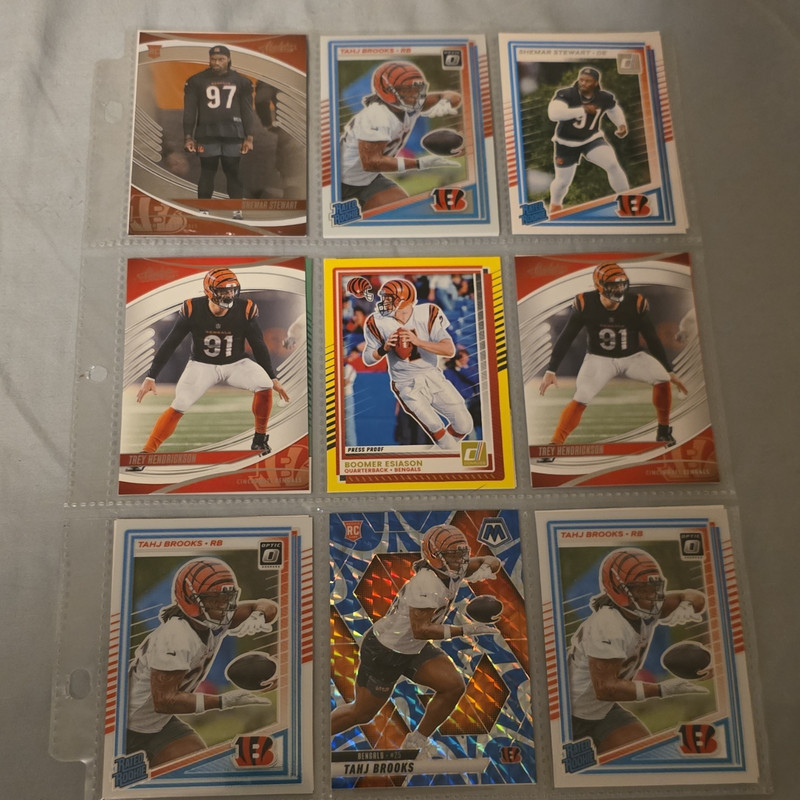 Cincinnati Bengals Card Lot (18) Hendrickson Esiason Panini Donruss