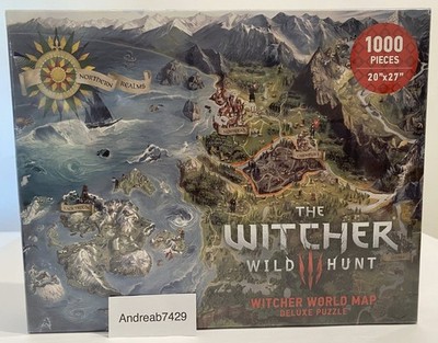 The Witcher 3: Wild Hunt World Map Deluxe Puzzle - 1000 Pieces New