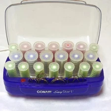 Conair Easy Start Hot Rollers Hair Setter HS15 20 Rollers 19 Clips TESTED WORKS