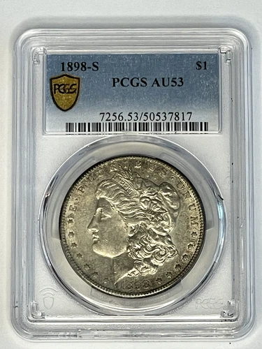 1898-S Morgan Silver Dollar $1 PCGS AU53 ~ Nice Toned Original  ~ Free Shipping