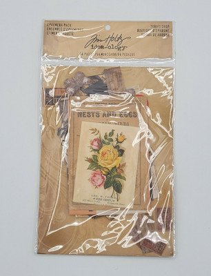 Tim Holtz Idea-ology Ephemera THRIFT SHOP 54 Pc Print Memorabilia Pack TH93114
