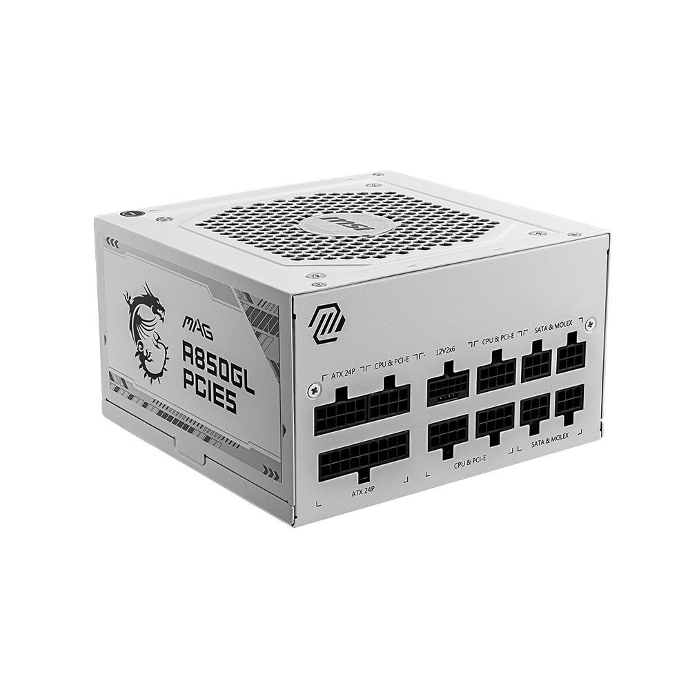 Msi 850W Atx Fully Modular Power Supply - MAG A850GL PCIE5 WHITE - Active Pfc/80