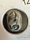 10 g .999 Fine Silver Hand Pour - Oval Dragon, Black Toning - Wild Pig Pours