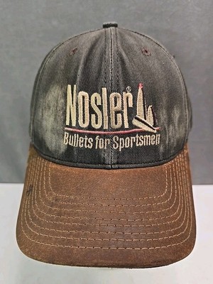 vtg Nosler Bullets for Sportsmen leather strap back Made in USA ammo cap
