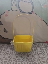 Yellow Wooden Easter Bushel Basket with handle