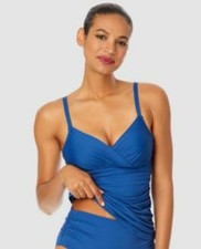 Women's Twist Front Underwire Tankini Swim Top in Slate Blue Anne Cole 38C/40B