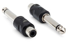 Hosa GPR-101 Adaptors, RCA to 1/4 Inch TS, 2 Pieces 2 Pieces, Black