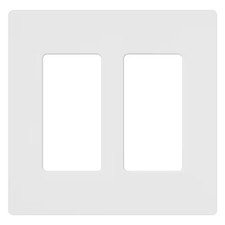 Claro 2 Gang Wall Plate for Decorator/Rocker Switches, Gloss, White CW-2-WH  1