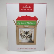 2024 Hallmark Pets Fur-st First 1st Christmas Cat Dog Photo Holder Picture Frame