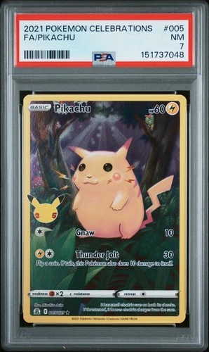 2021 POKEMON CELEBRATIONS #005 FULL ART/PIKACHU PSA 7