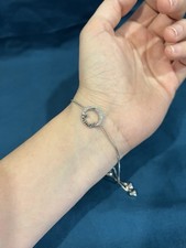 925 Sterling Silver Summer Women Lady Journey Real Diamonds Adjustable Bracelet