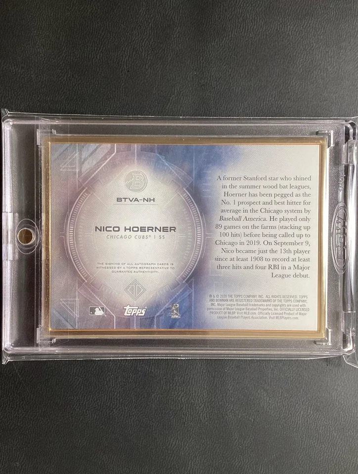 2020 Bowman Transcendent #BTA-NH Nico Hoerner RC Gold Framed Rookie Auto 1/25 - Image 2 of 2