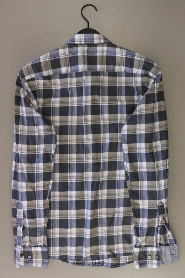 ✅ BOSS by Hugo Boss camicetta per uomo taglia 52, L a quadri blu di cotone ✅ - Immagine 2 di 4