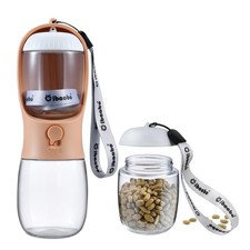 Dog Water Bottle with Food Container, Travel Puppy Water Bowl, Portable Pet D...