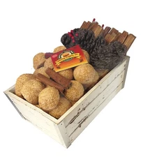 Lightning Nuggets Fire Starters in 12"X8"X6" White, Rustic All-Occasion Holiday 