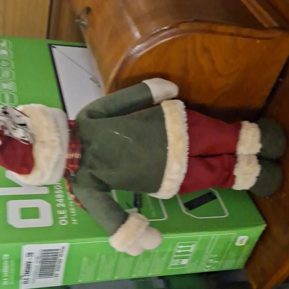 Weihnachts Schneemann Dekofigur aus Textil, mehrfarbig, freistehend - Bild 2 von 2