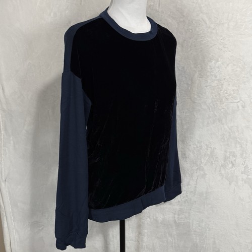 Velvet Graham & Spencer Soft Sweatshirt Size S Black Blue Relaxed Casual Comfy - Picture 3 of 14