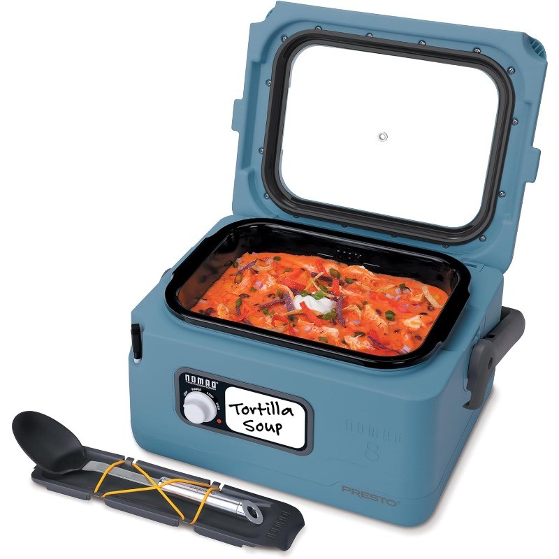 06017 8-Quart Nomad Traveling Slow Cooker, Blue