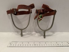 Never Rust England Metal Spurs with Leather Straps 