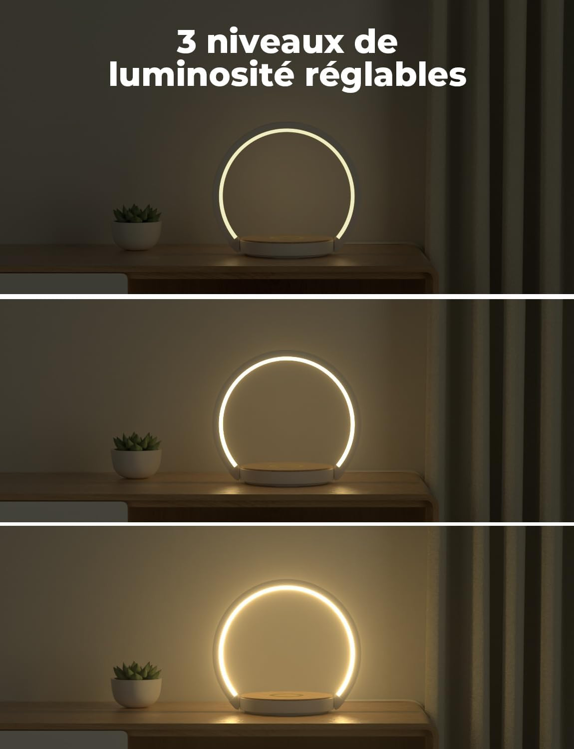 Lampada LED Smart Touch con Wireless Charger 10W e 3 Modalità - 3