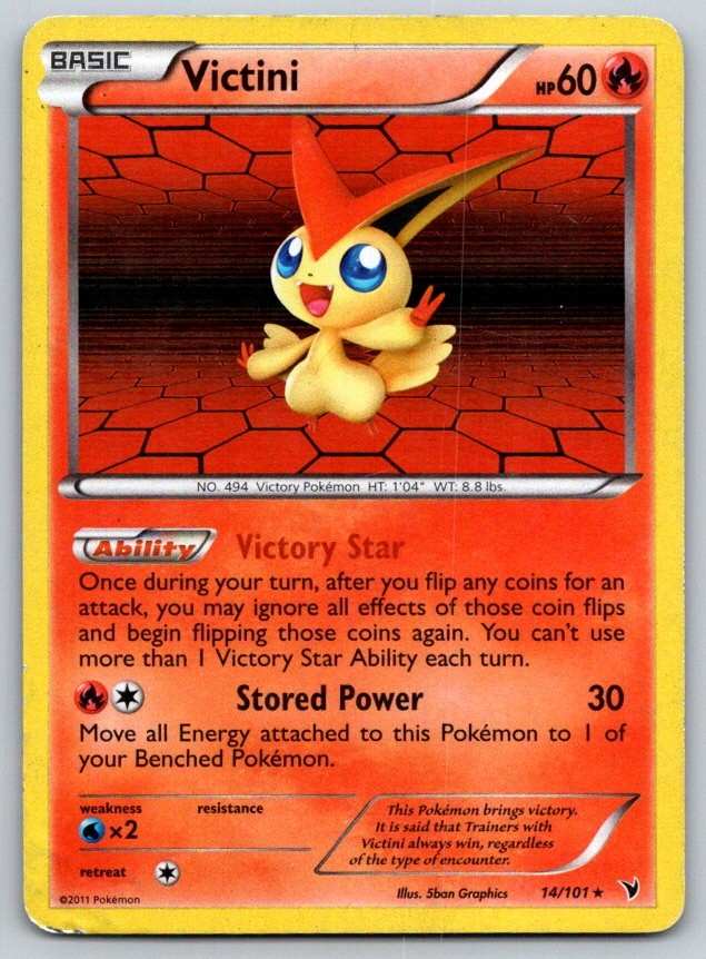 Victini Holo Noble Victories 14/101 Pokemon Card HP