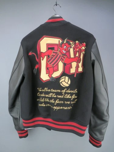 Off-White X Ac Milan 125th Anniversary Embroidered Varsity Jacket MSRP $3500 image 3