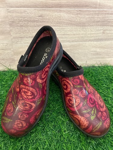 Sloggers Pink Rose Swirl Waterproof Rain & Garden Shoes/Clogs  Women's size 7