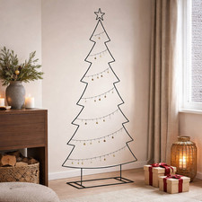 Moderner Metall Weihnachtsbaum 210 cm Schwarz Deko Baum Stahl Weihnachten