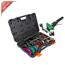 Precision 90° Pipe Tube Bender Set: 7 Multi-Color Heads for HVAC & Plumbing