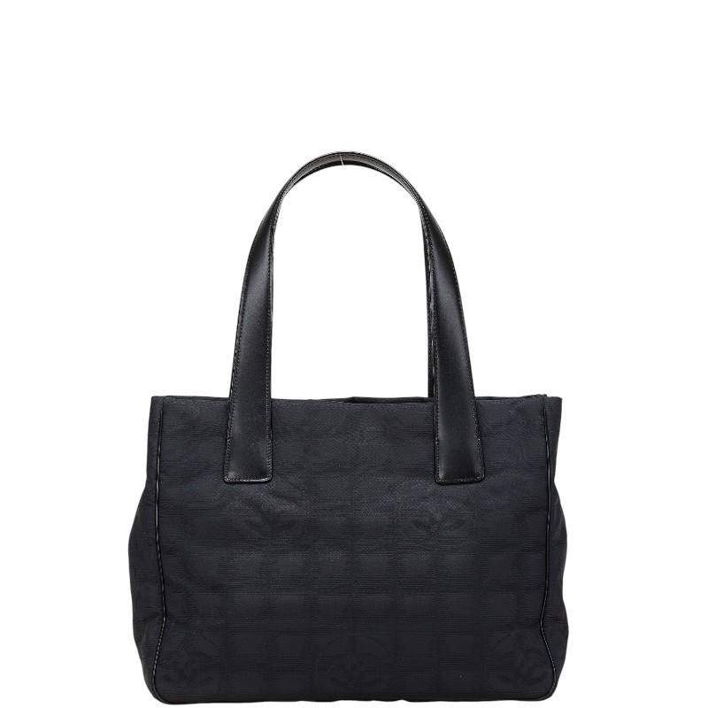 Chanel Black Canvas Leather Neutra Tote PM Handbag Pre-Owned Women