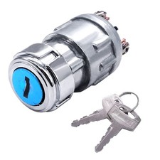 mankk 3 Wires Ignition Switch with Key 12V Universal Engine Starter silver