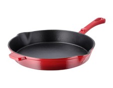 Silvercrest Pfanne Bratpfanne Kochen Gusseisen Ø 30 cm rot mit Kratzer *B-Ware